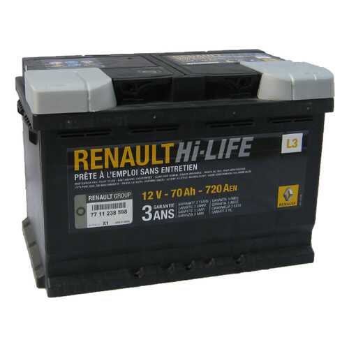 Аккумулятор RENAULT 70R 720A 278x175x190 7711238598 в Emex