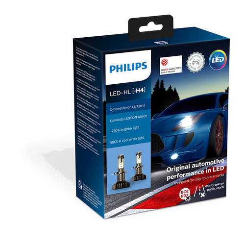 Лампа H4 13.2v (22w) X-Tremeultinon Led Gen2, 2шт. В Пласт.Коробке Philips арт. 11342XUWX2 в Emex