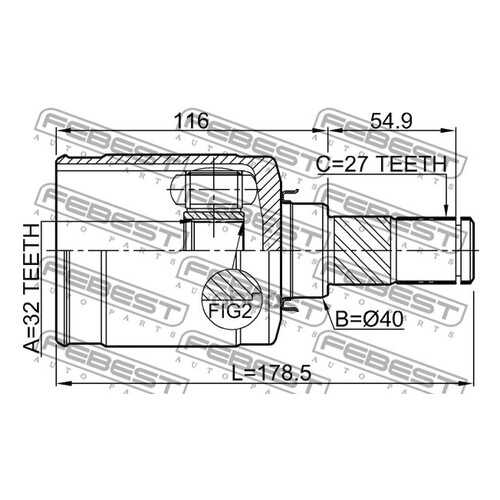 ШРУС Febest 0211L33LH в Emex