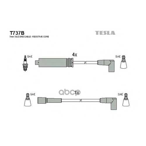 Комплект Проводов Зажигания TESLA T737B в Emex