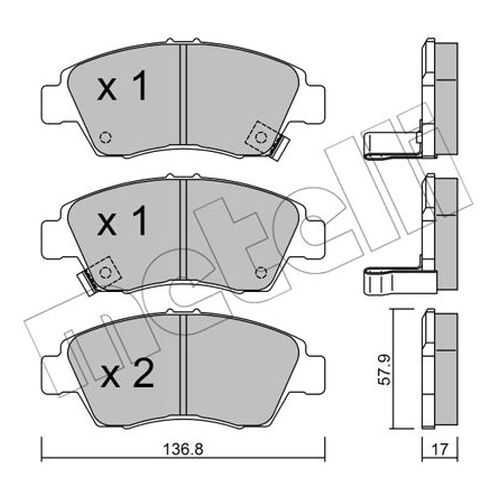 Комплект тормозных дисковых колодок METELLI 22-0175-0 в Emex