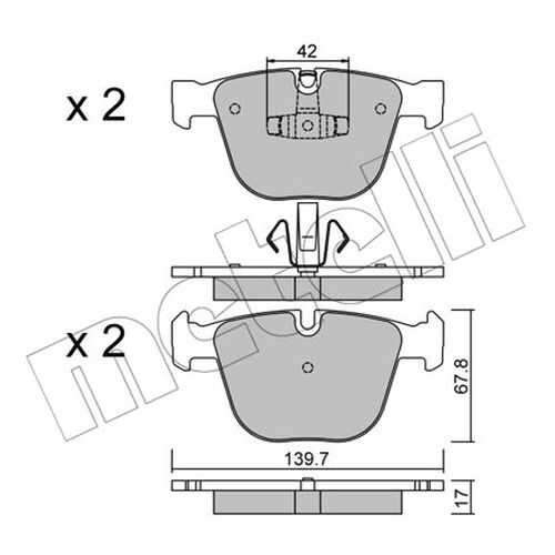 Комплект тормозных дисковых колодок METELLI 22-0773-6 в Emex