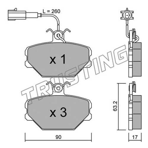 Комплект тормозных дисковых колодок TRUSTING 061.0 в Emex