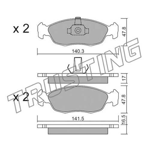 Комплект тормозных дисковых колодок TRUSTING 159.1 в Emex