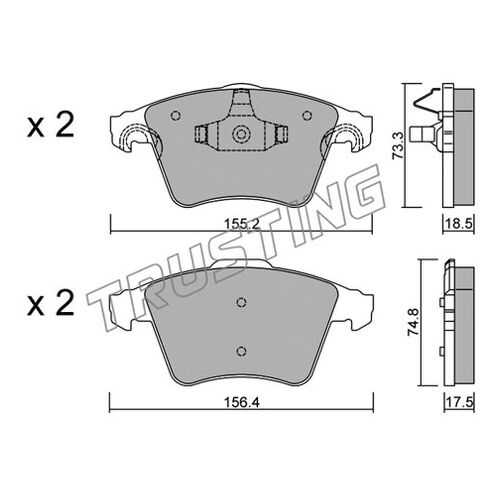 Комплект тормозных дисковых колодок TRUSTING 568.4 в Emex