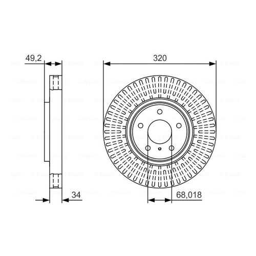 Тормозной диск Bosch 0986479T32 в Emex