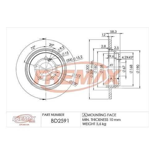 Тормозной диск FREMAX BD-2591 в Emex