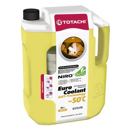 Охлаждающая жидкость TOTACHI NIRO EURO COOLANT OAT - Technology -50 C, 4л в Emex