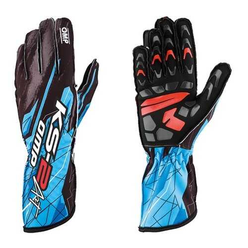 Перчатки для картинга KS-2 ART, чёрный/голубой, р-р XL OMP Racing KK02748275XL в Emex